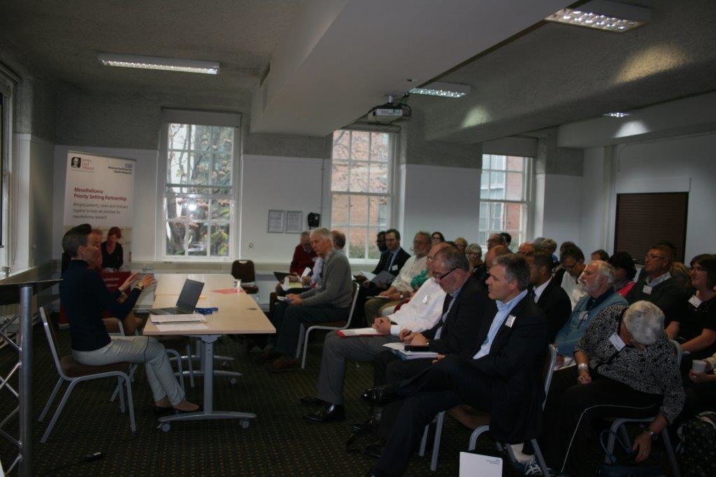 People at the workshop to set research priorities for mesothelioma